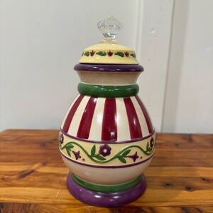 Vtg 2004 Jim Shore Heartwood Creek Folk Art Ceramic Canister Cookie Jar w/ Lid